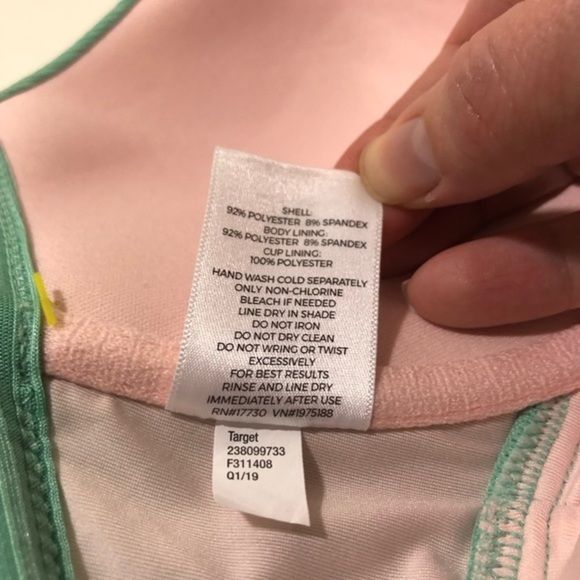 NWOT Aqua Turquoise Blue Green Ribbed Push Up Cups Swimsuit One Piece New - Picture 9 of 9